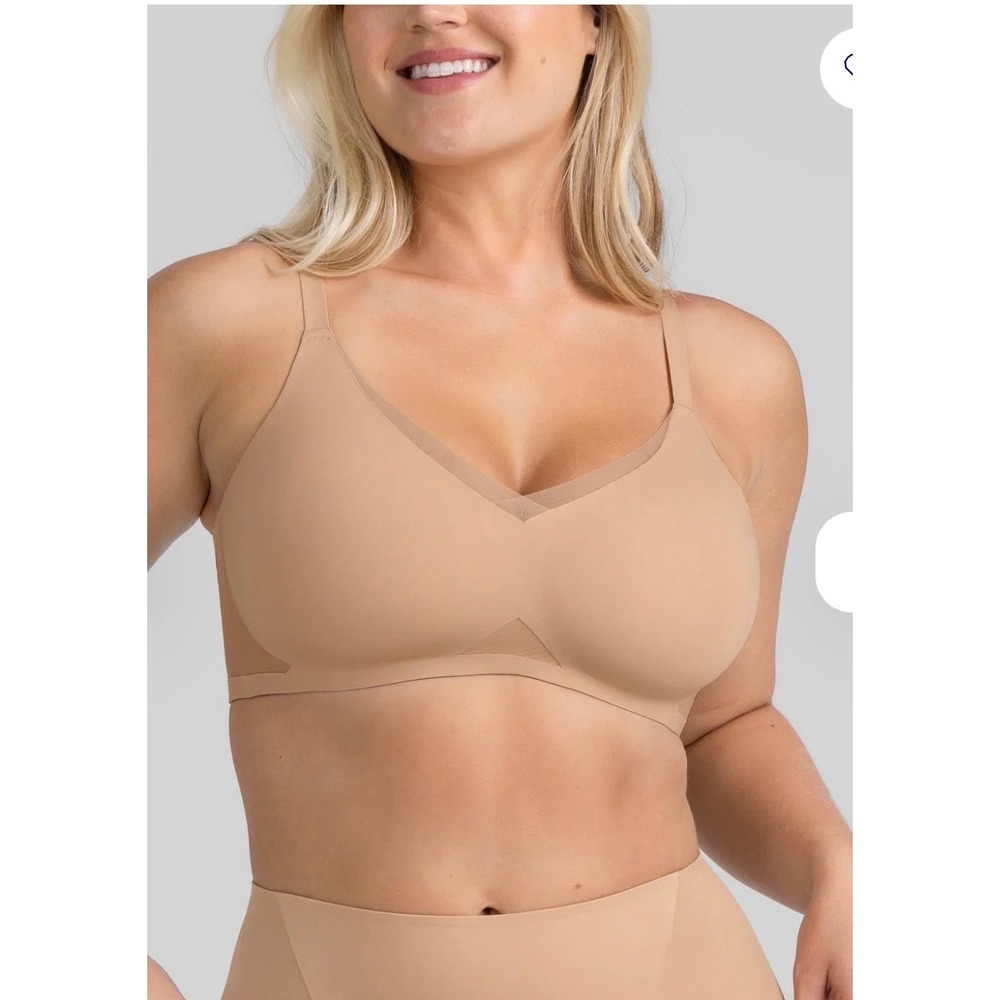 Honeylove crossover bra sand 1XL wireless adjustable strap support comfort